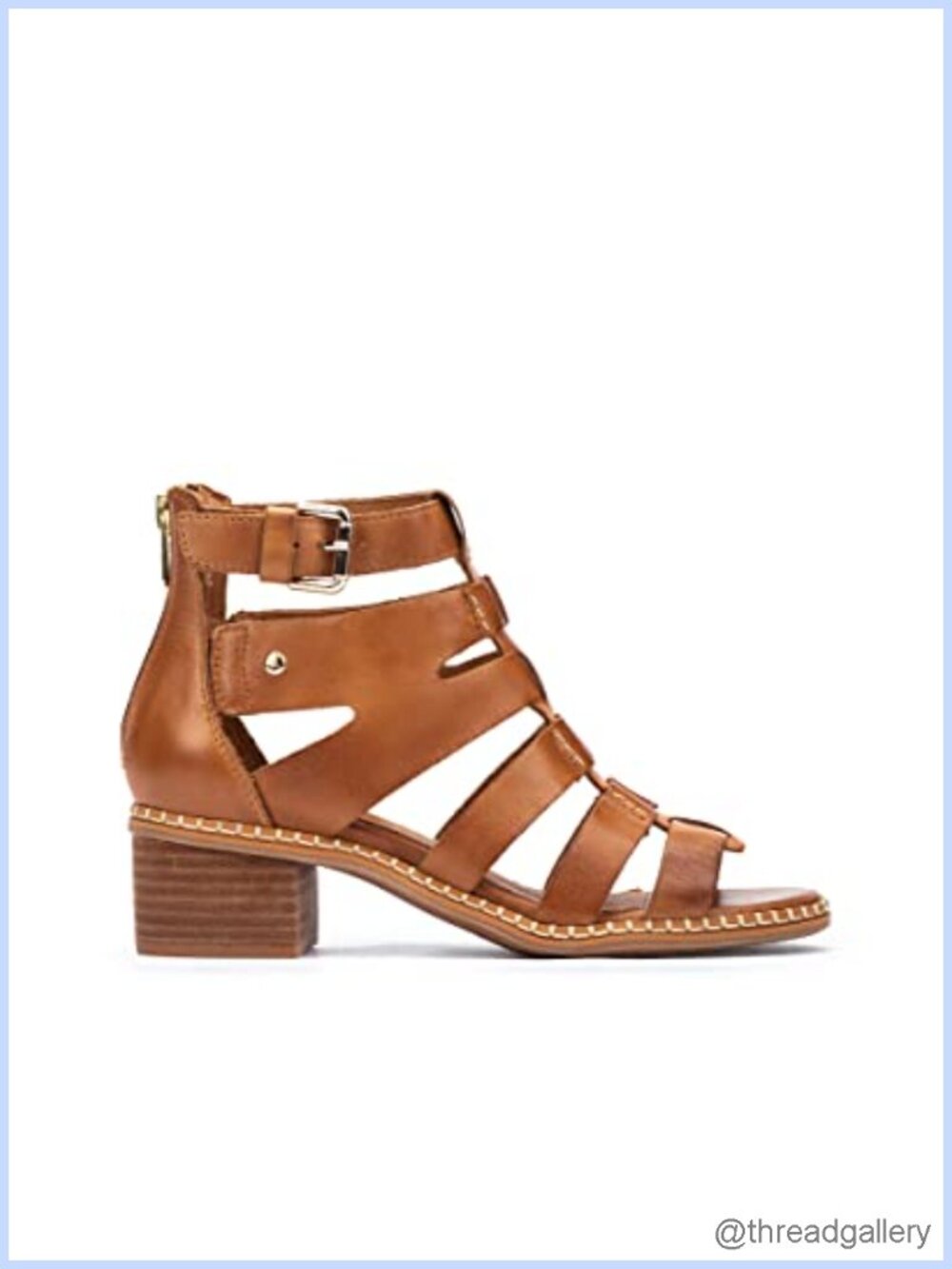 Leather Heeled Sandals Gladiator Block Heel Formal Comfort Women's